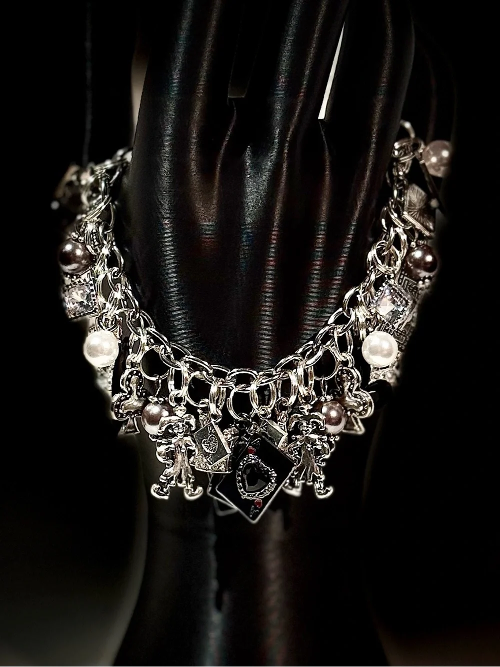 Silver Playing Card Charm Bracelet